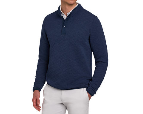 The Sullivan Quarter-Snap: Heathered Navy Blue