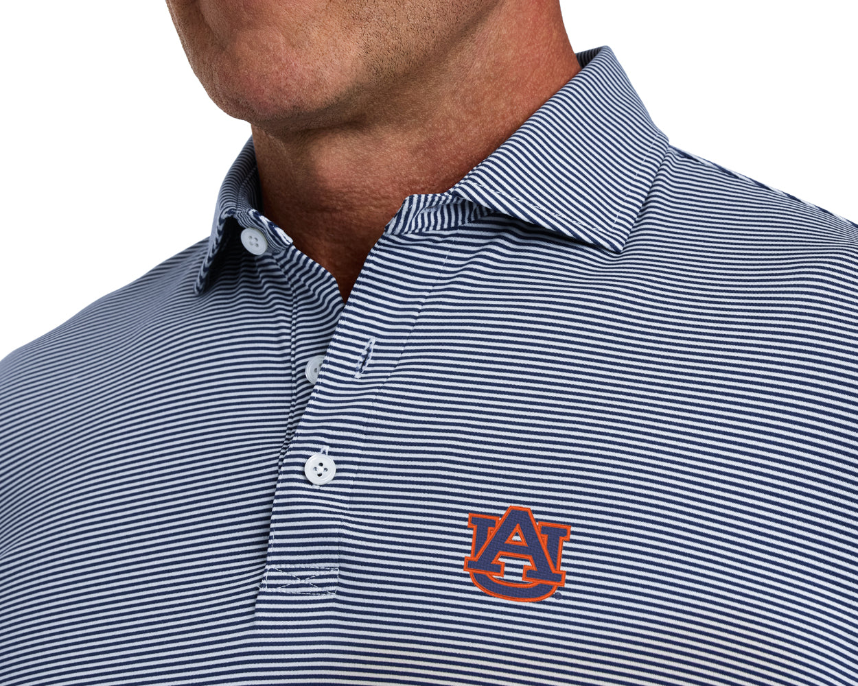 Auburn University Perkins Shirt: Navy & White