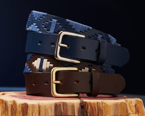 The Barker Belt: Brown/Stone/Navy