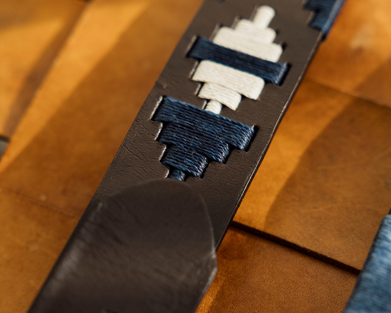 The Barker Belt: Brown/Stone/Navy