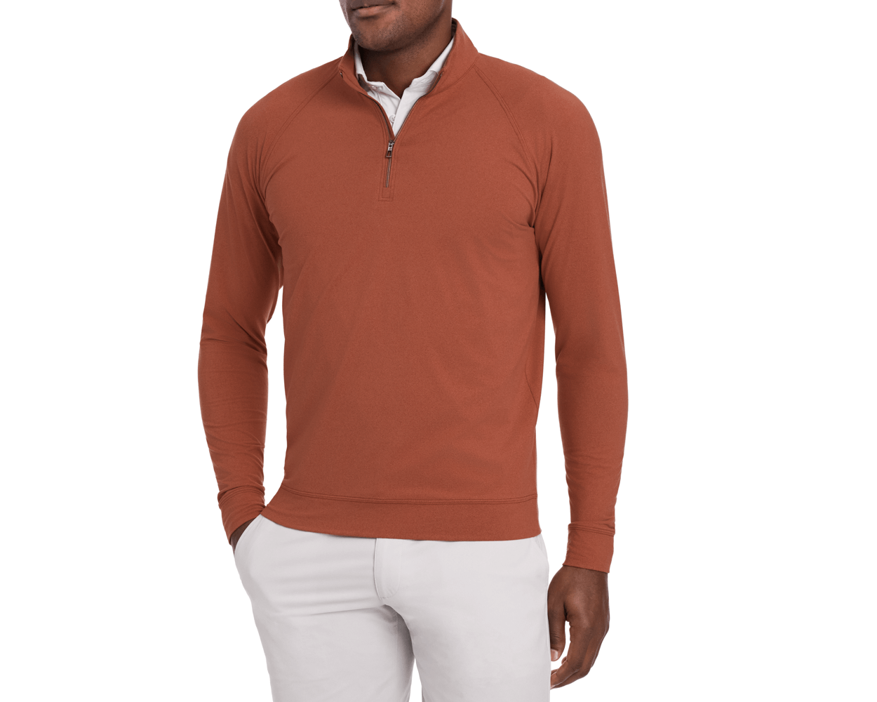 Men's Burnt Orange Quarter-Zip Pullover | Holderness & Bourne Men's Burnt Orange Quarter-Zip Pullover | Holderness & Bourne