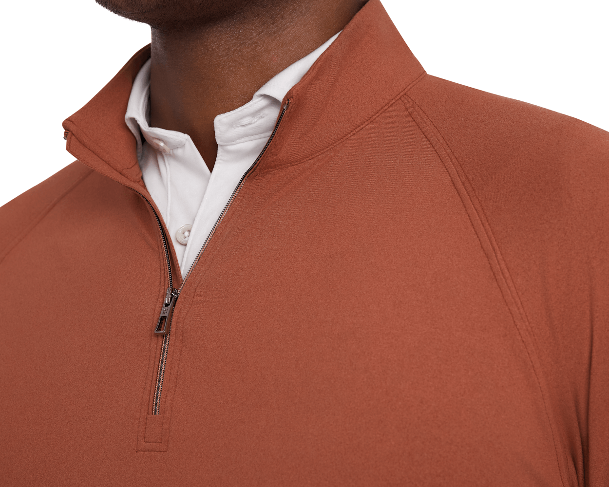 The Westland Quarter-Zip: Heathered Russet