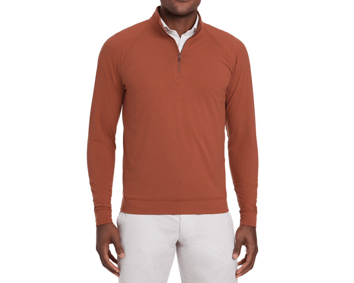 The Westland Quarter-Zip: Heathered Russet