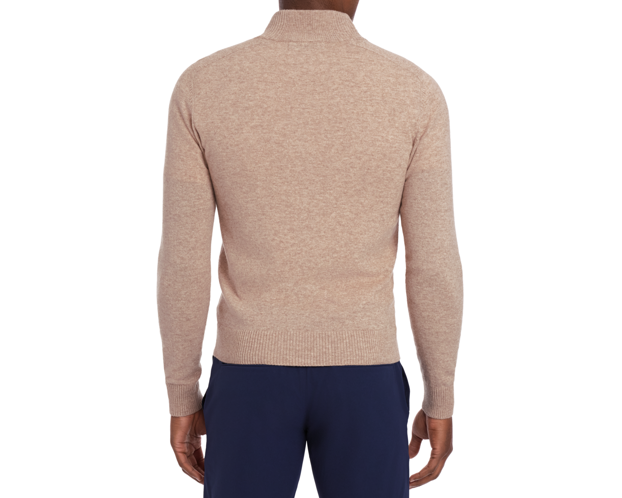 Holderness & Bourne Men’s Tan Pullover Sweater worn by a person on a white background