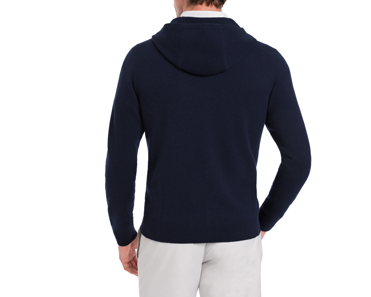Men's Navy Wool Sweater Hoodie | Holderness & Bourne Men's Navy Wool Sweater Hoodie | Holderness & Bourne