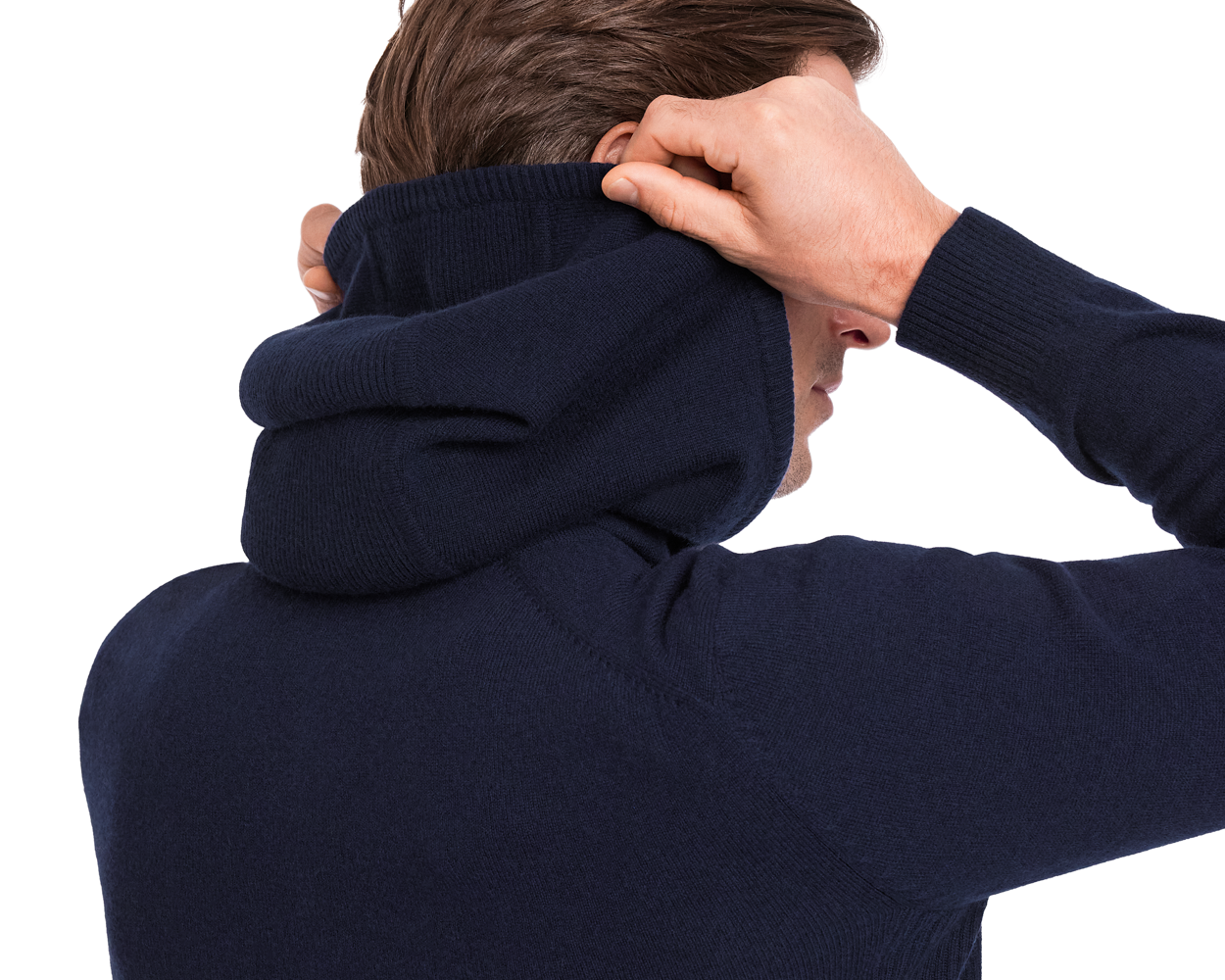 Men's Navy Wool Sweater Hoodie | Holderness & Bourne Men's Navy Wool Sweater Hoodie | Holderness & Bourne