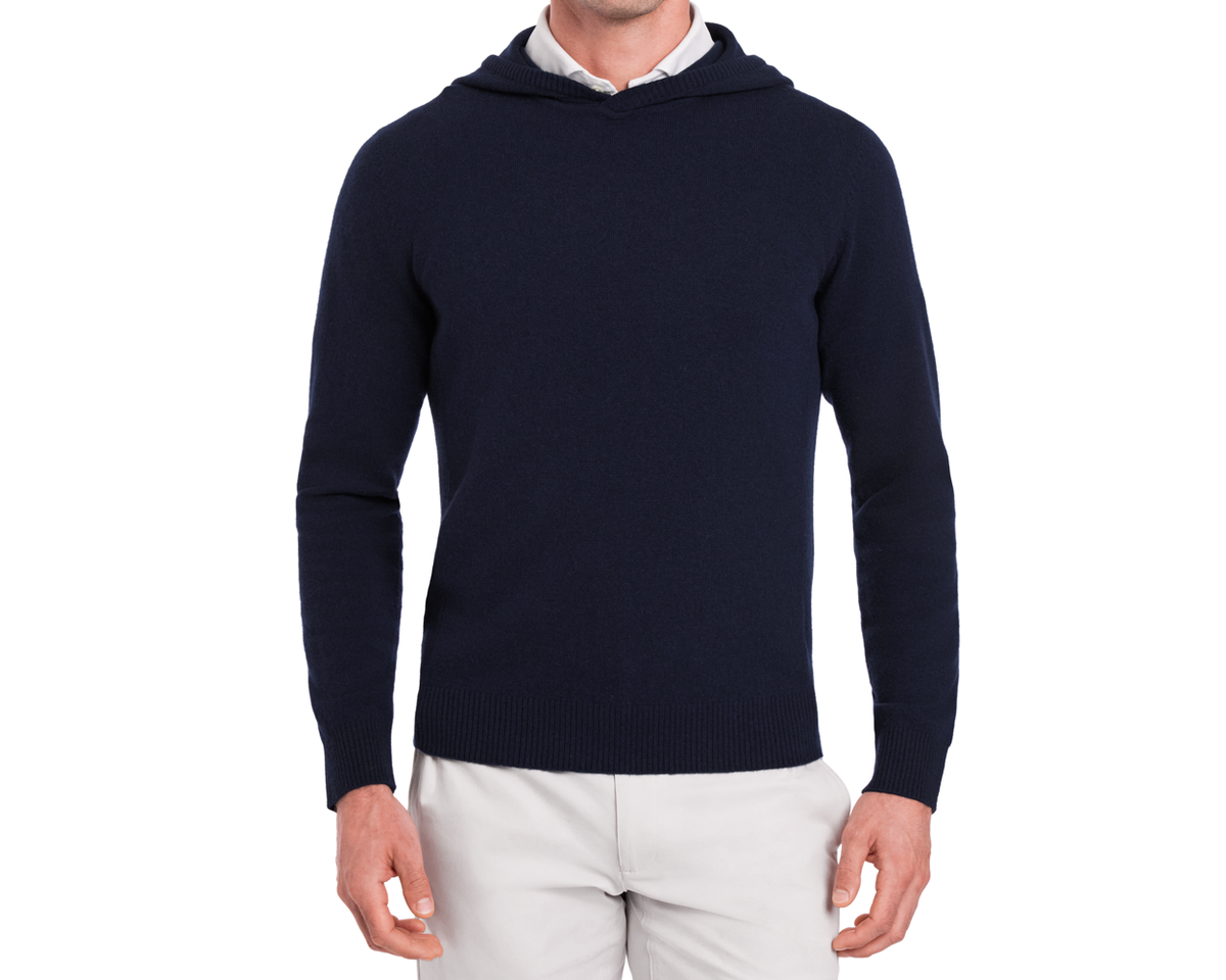 The Logan Hoodie Sweater: Heathered Navy