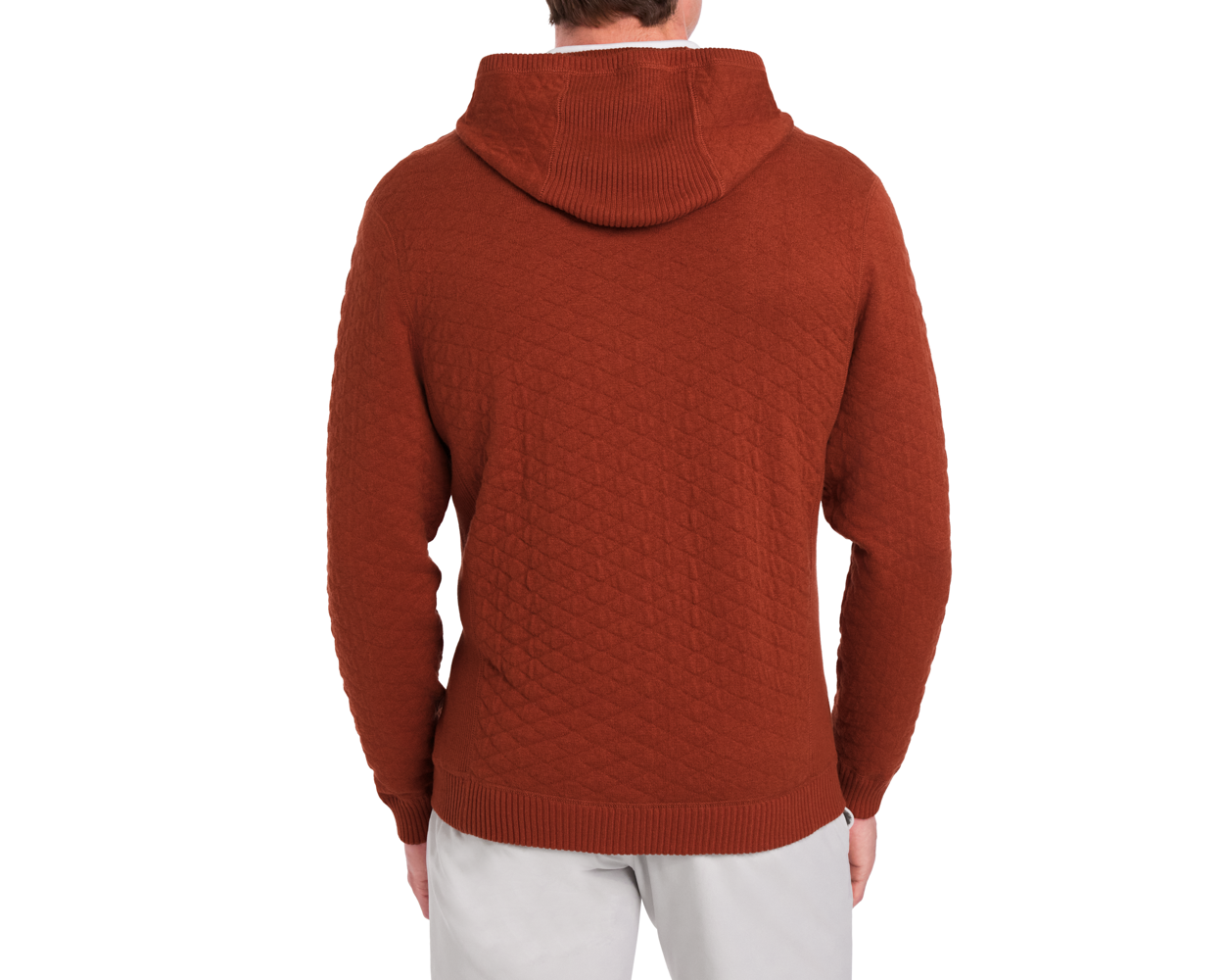 Holderness & Bourne Men’s Rust Sweater worn by a person on a white background