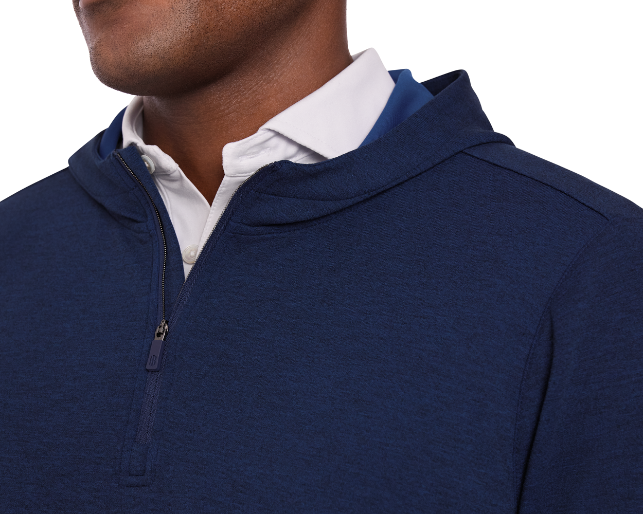 The Tilley Quarter-Zip Hoodie: Heathered Navy The Tilley Quarter-Zip Hoodie: Heathered Navy