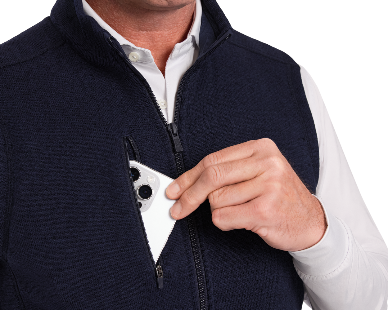 The Ashby Vest: Heathered Dark Navy