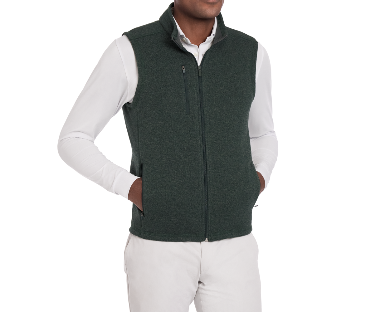 The Ashby Vest: Heathered Ivy