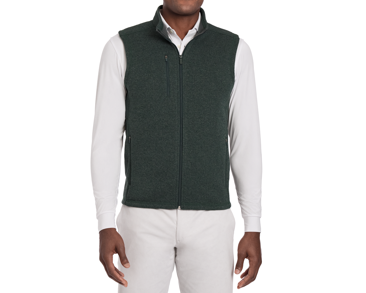 The Ashby Vest: Heathered Ivy