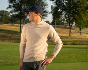 The Logan Hoodie Sweater: Heathered Dune