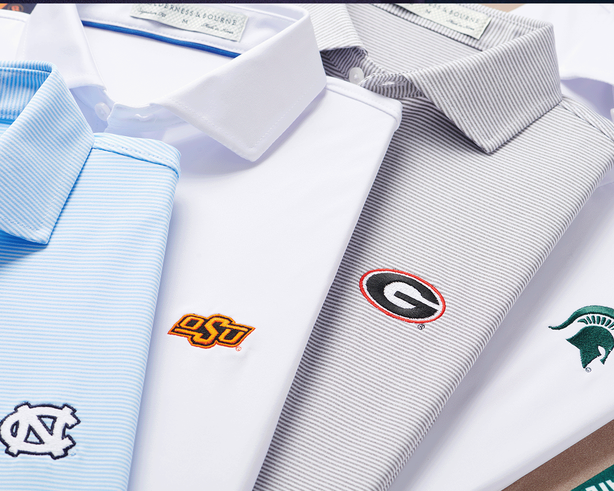 University of North Carolina Perkins Shirt: Vista Blue & White