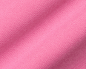 The Anderson Shirt: Belmont, featuring a close-up of its pink woven fabric with fine diagonal ribs, highlights its stretch, moisture-wicking capabilities, and structured spread collar.