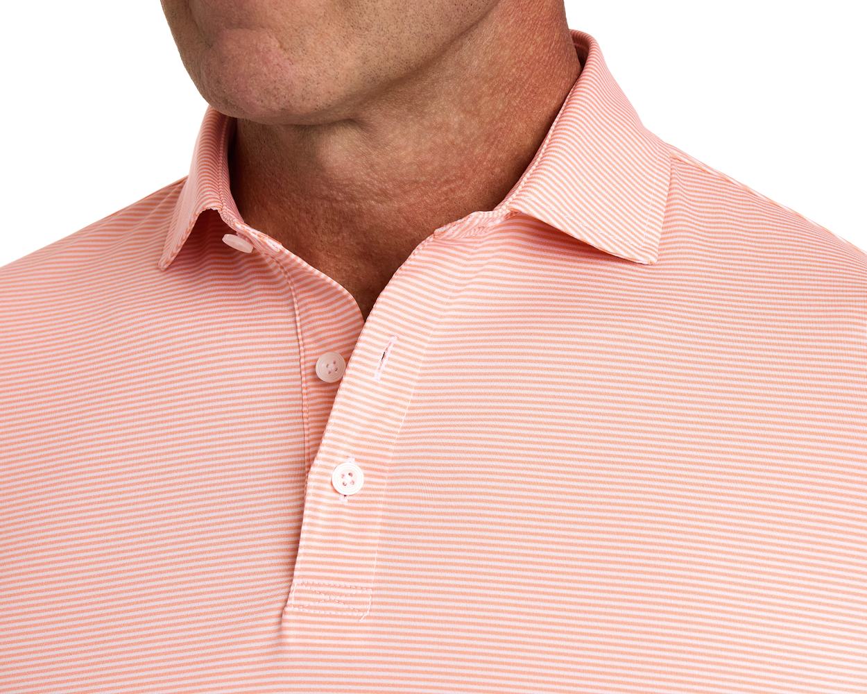 The Perkins Shirt: Nectarine & White