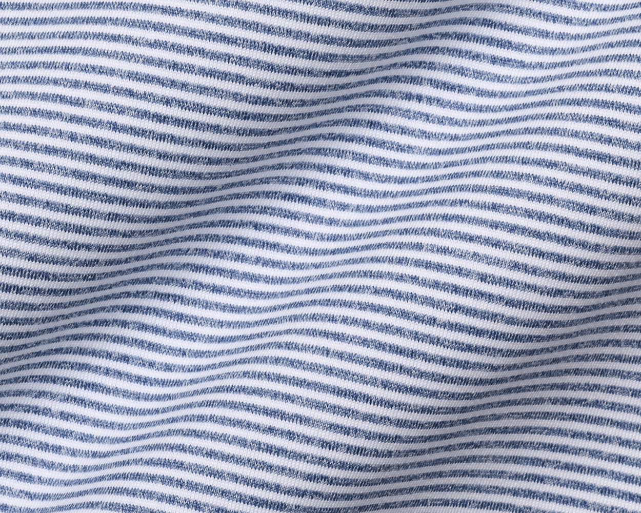 The Burke Shirt: Heathered Pacific Blue & White