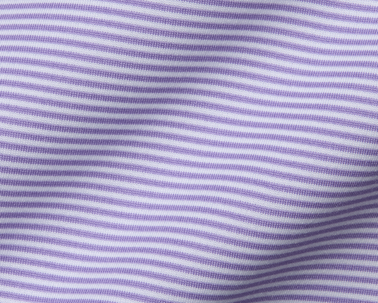 The Perkins Shirt: Tudor & White features fine lavender and white stripes on a soft, stretchy, moisture-wicking fabric with UPF 50+ protection.