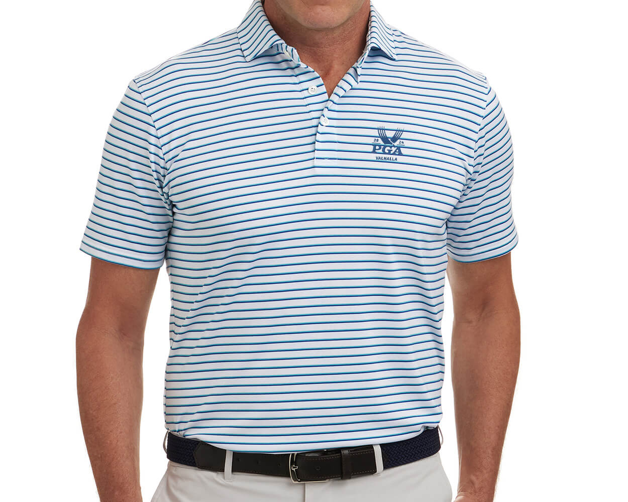 Holderness & Bourne The Sutton 2024 PGA Tour Polo in Blue & White