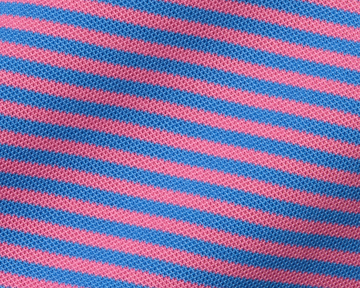 The Maxwell Shirt: Horizon Blue & Belmont, featuring textured pink and blue diagonal stripes in a stretchy, moisture-wicking knit for ultimate comfort and style.