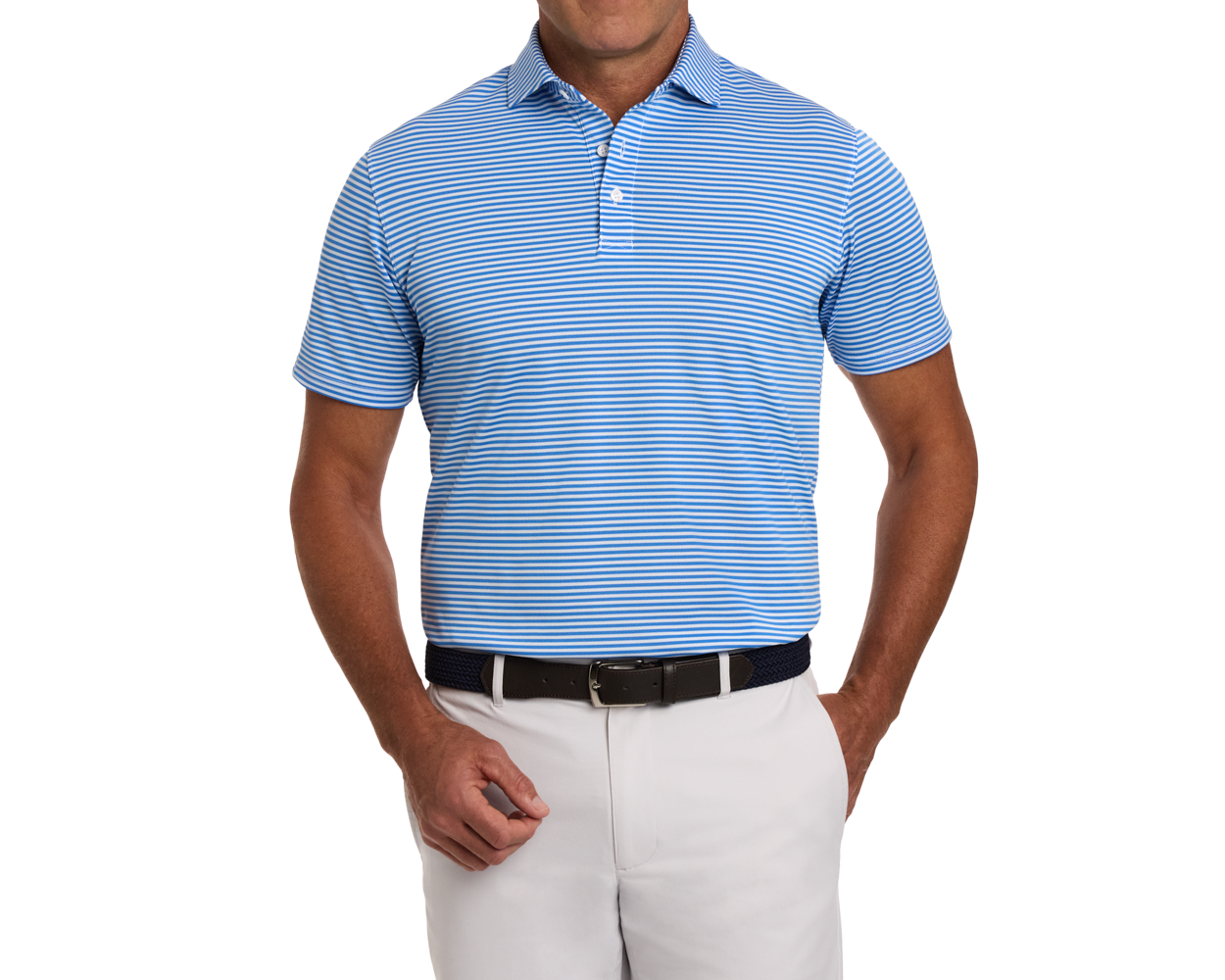 The Maxwell Shirt: Horizon Blue & White