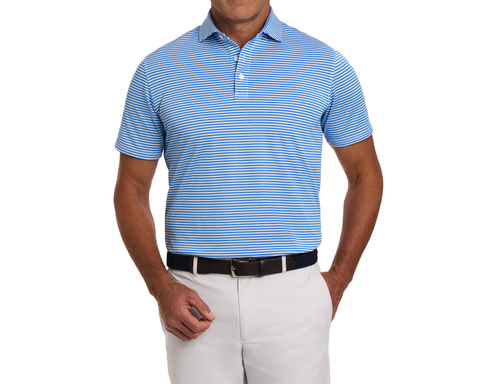 The Maxwell Shirt: Horizon Blue & White