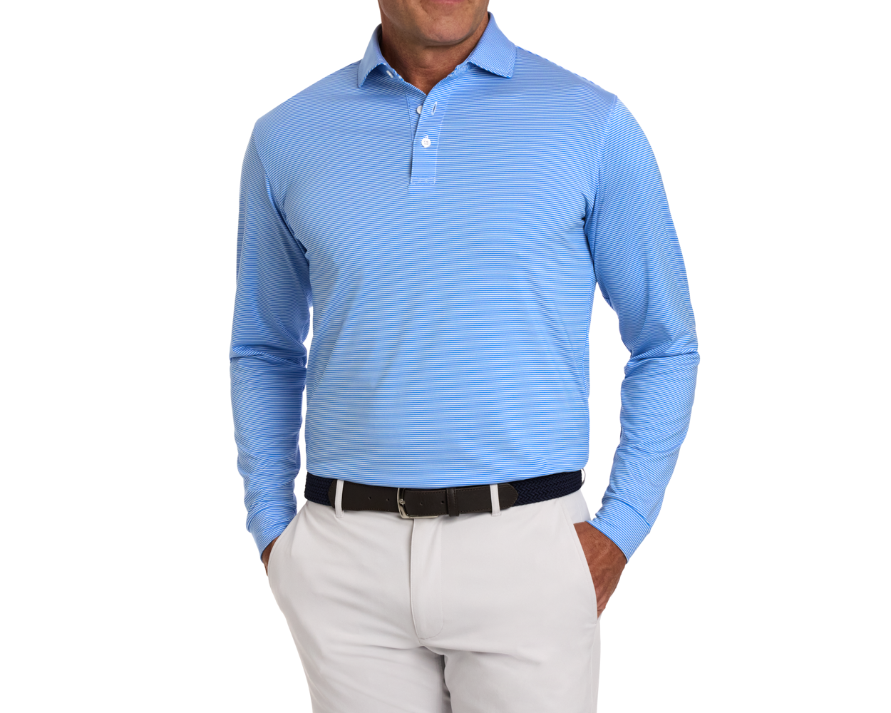 The Burke Shirt: Horizon Blue & White