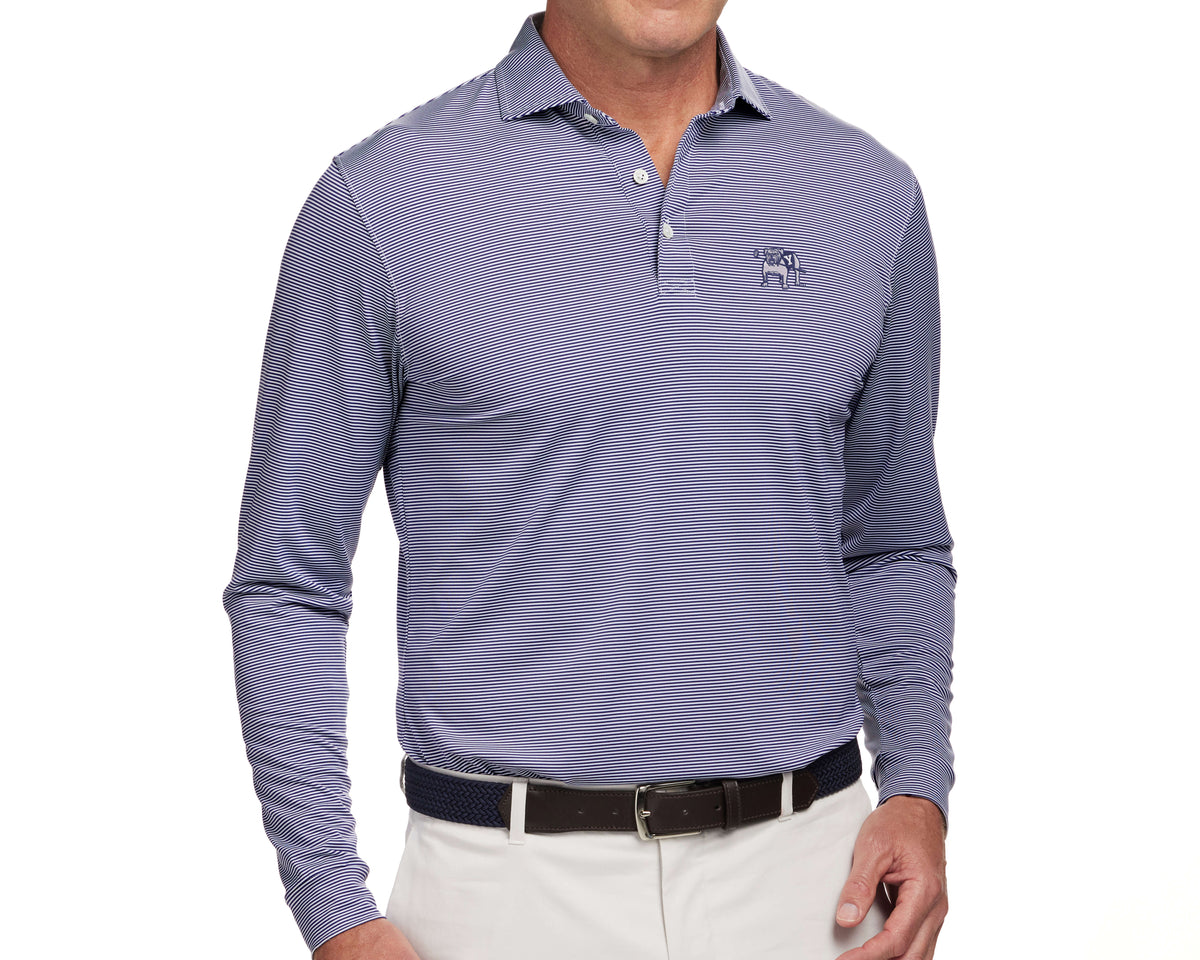 Yale Golf Course Burke Shirt: Navy & White