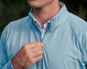 The Westland Quarter-Zip: Heathered Harbor