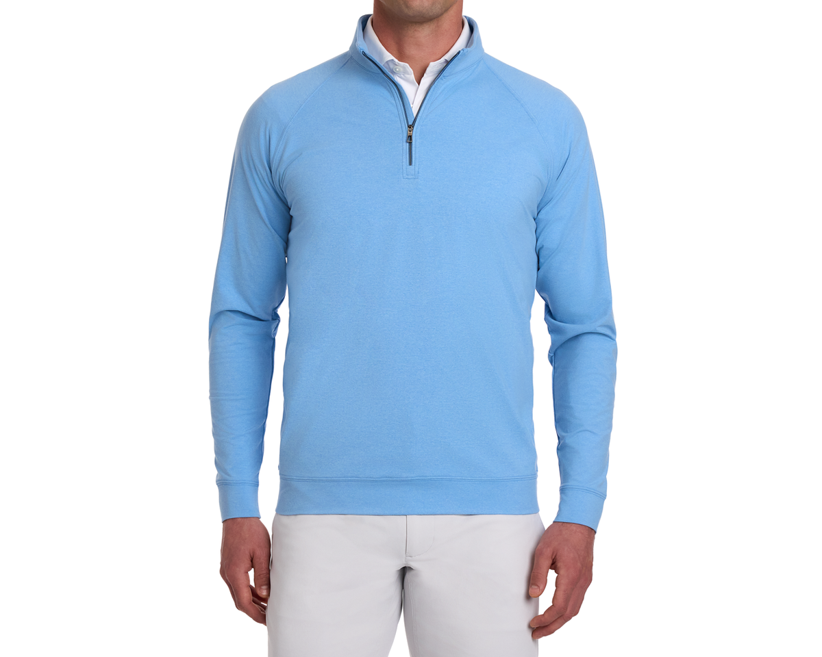 The Westland Quarter-Zip: Heathered Vista Blue