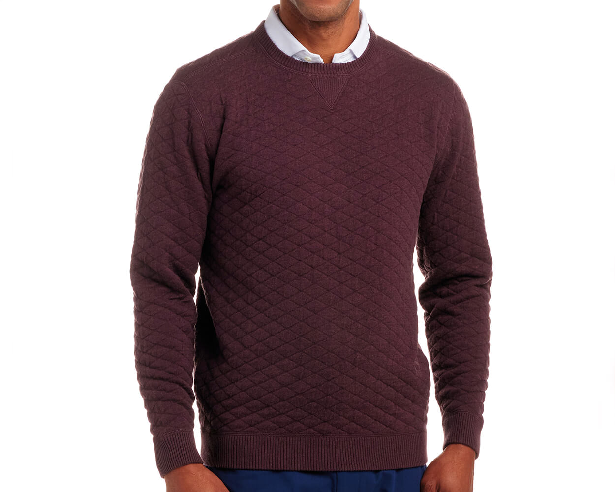 Holderness & Bourne The Ward Burgundy Cotton Crewneck Sweater