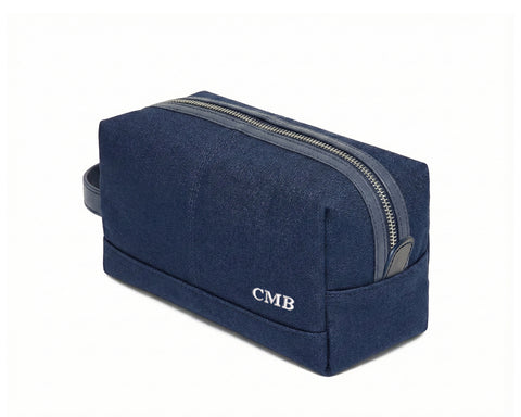 The Littler Dopp Kit: Navy Ballistic - White Embroidery