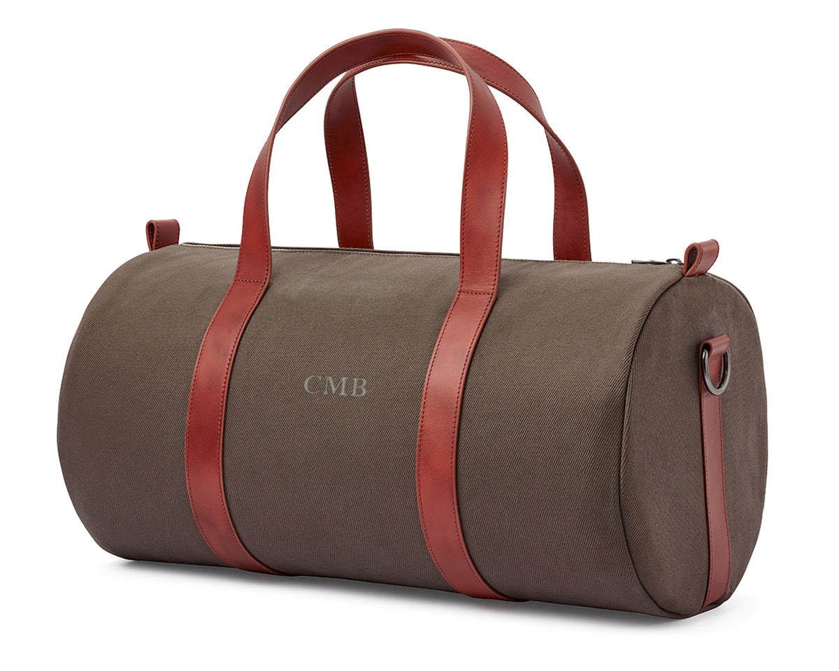 The Marston Banker Bag Cotton Twill: Scotch Green with Scotch Green Embroidered Lettering
