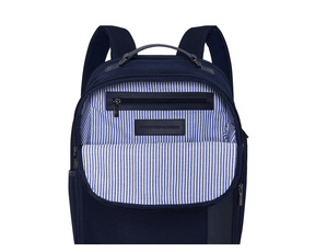 The Broughton Backpack: Navy Ballistic - White Embroidery