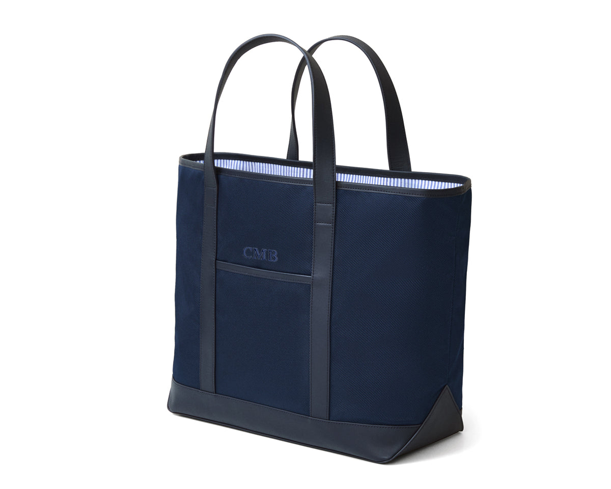 The Treadwell Tote: Navy Ballistic - Navy Embroidery