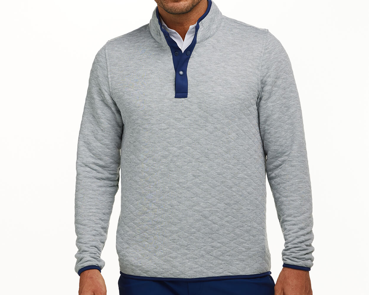 The Sullivan Pullover: Heathered Gray & Navy