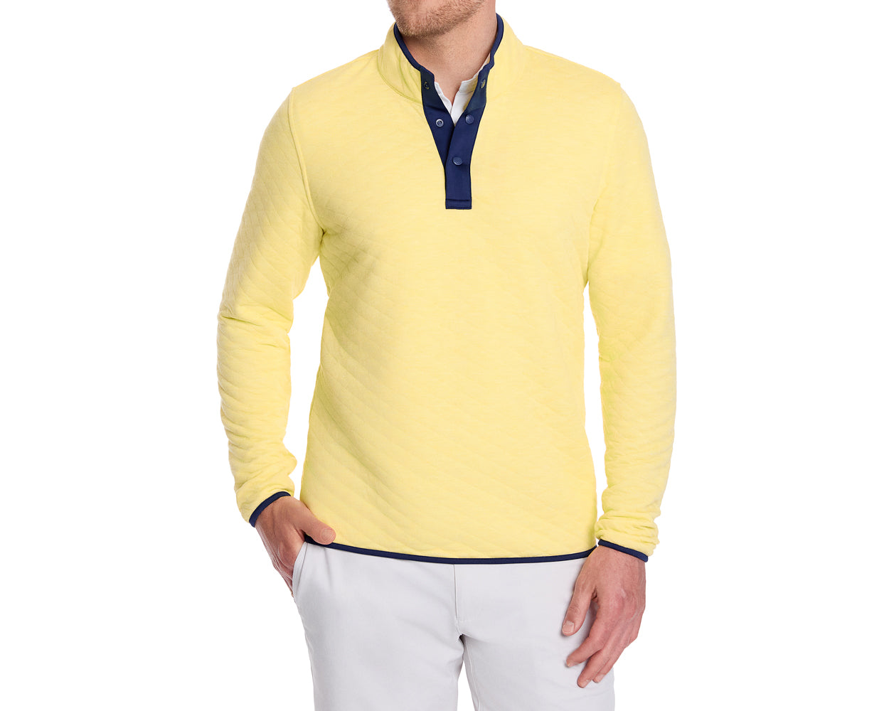 The Sullivan Pullover: Heathered Citron & Navy