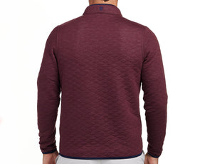 The Sullivan Pullover: Heathered Dark Claret & Navy