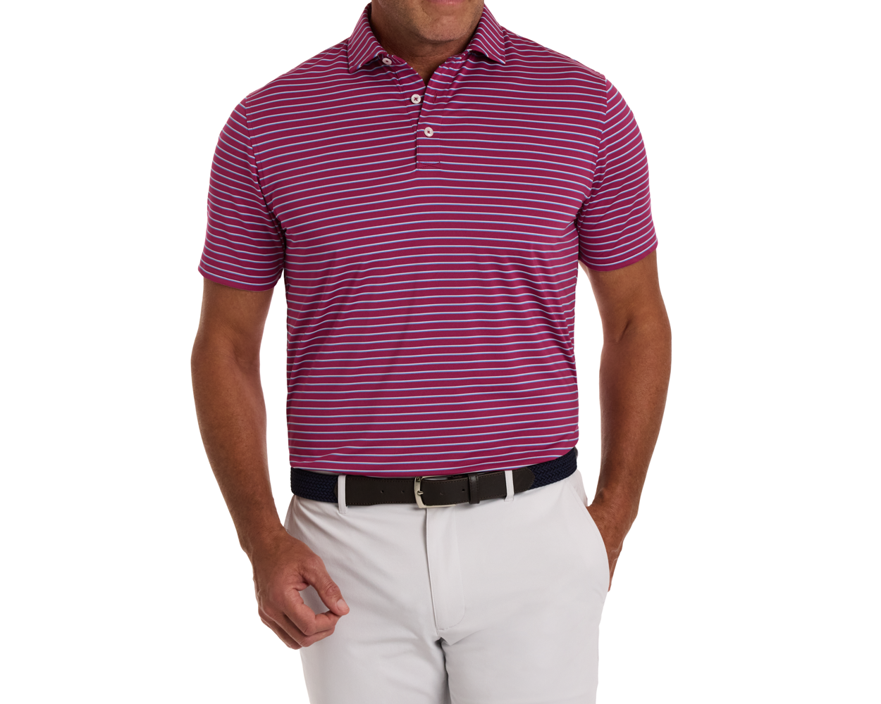 The Springer Shirt: Cabernet/White/Horizon Blue