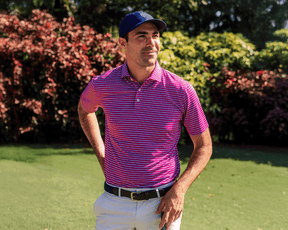 The Springer Shirt: Cabernet/White/Horizon Blue