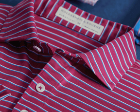 The Springer Shirt: Cabernet/White/Horizon Blue