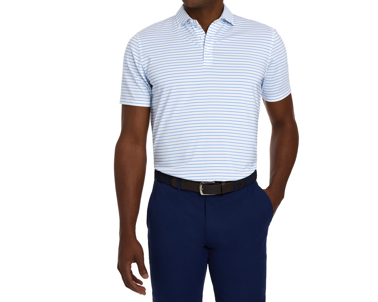 Men's White Polo Shirt with Blue Stripes | Holderness & Bourne White/Vista Blue/Horizon Blue / M Men's White Polo Shirt with Blue Stripes | Holderness & Bourne White/Vista Blue/Horizon Blue / M