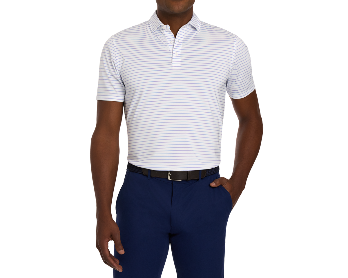 The Springer Shirt: White/Vista Blue/Tudor