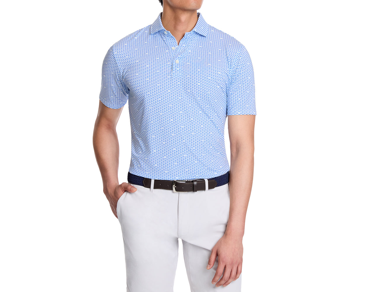 The Jarvis Shirt: White/Marlin Blue/Skye