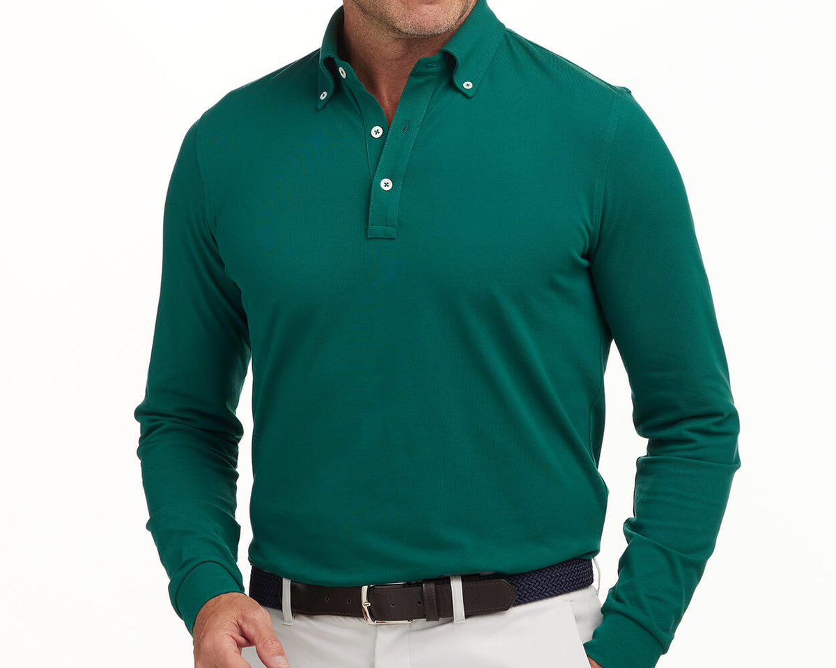 John Blair Long-Sleeve Tonal Polo Shirt