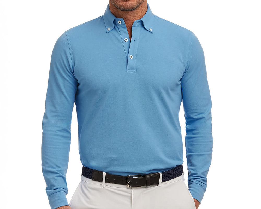 Long Sleeve Golf Polo Shirts For Men