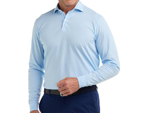 Holderness & Bourne Men's Light Blue Long Sleeve Polo Shirt