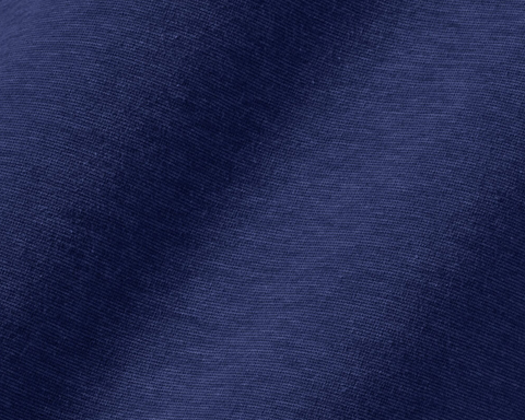 Close-up of the 2026 U.S. Open Mason T-Shirt: Navy, showcasing the fine knit weave of midweight Peruvian pima cotton fabric for comfort and durability.