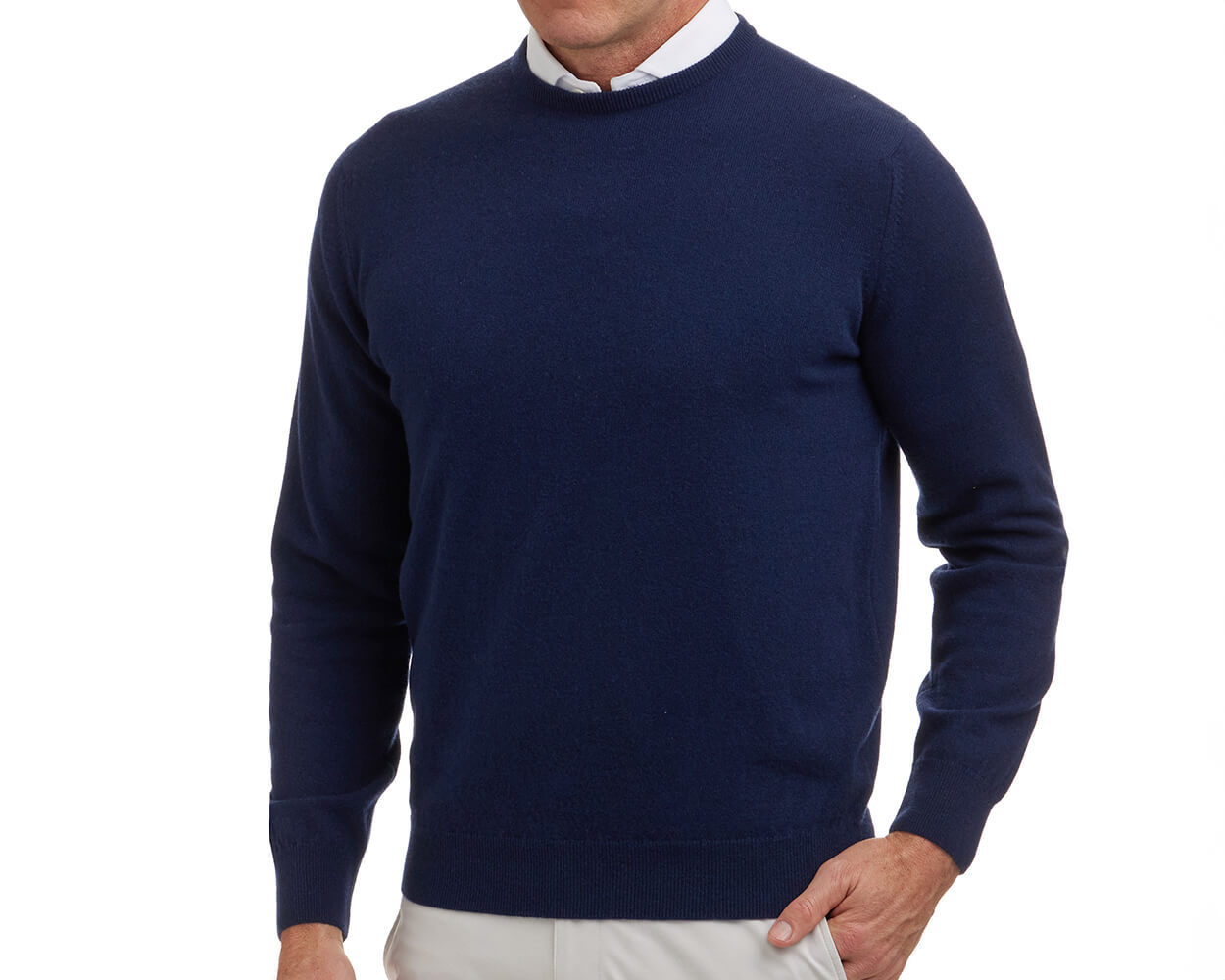 Men's Merino Wool Crew Neck Sweater: Blue-Grey – BBC Shop US