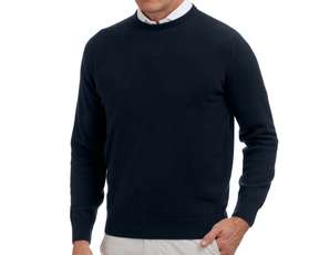 The Buckley Crewneck Sweater: Heathered Dark Navy